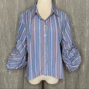 Unique statement sleeve button down
